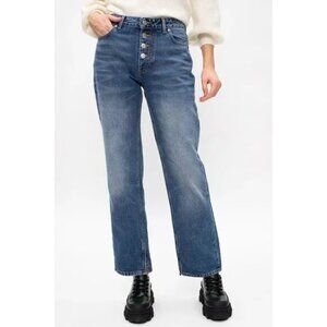 GANNI Straight Leg Relaxed Fit Button Fly 32